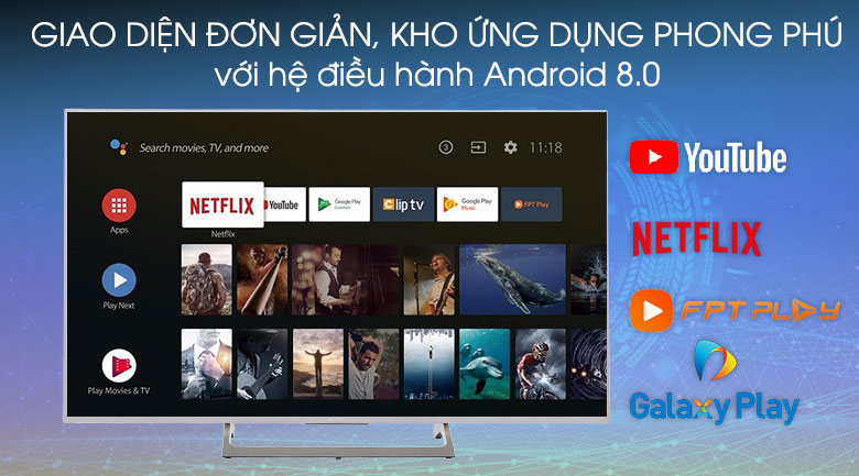 Android Tivi Sony 4K 55 inch KD-55X8000E/S