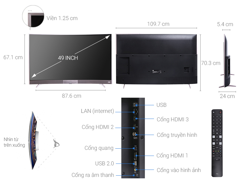 Smart Tivi Cong TCL 49 inch L49P3-CF