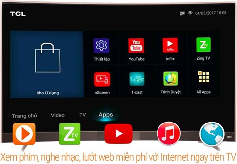 Đa dạng kho ứng dụng trên Smart Tivi TCL 49 inch L49P3-CF