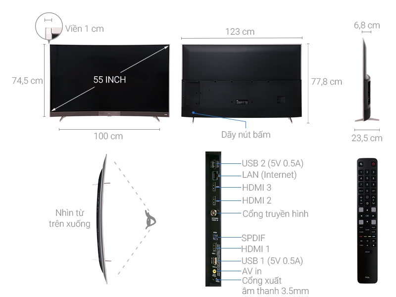Smart Tivi TCL 55 inch L55P3-CF