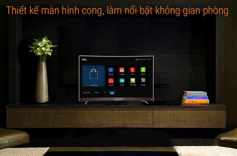 Thiết kế màn hình cong ấn tượng, bắt mắt trên Smart Tivi TCL 55 inch L55P3-CF