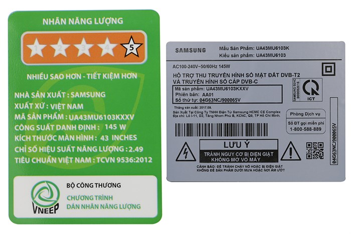 Smart Tivi Samsung 4K 43 inch UA43MU6103 Màu Đen