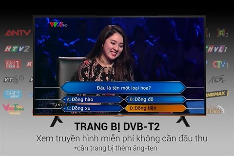 Đầu thu DVB-T2 trên Smart Tivi TCL 43 inch L43S62T