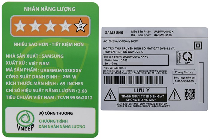 Smart Tivi Samsung 4K 65 inch UA65MU6103 Màu Đen