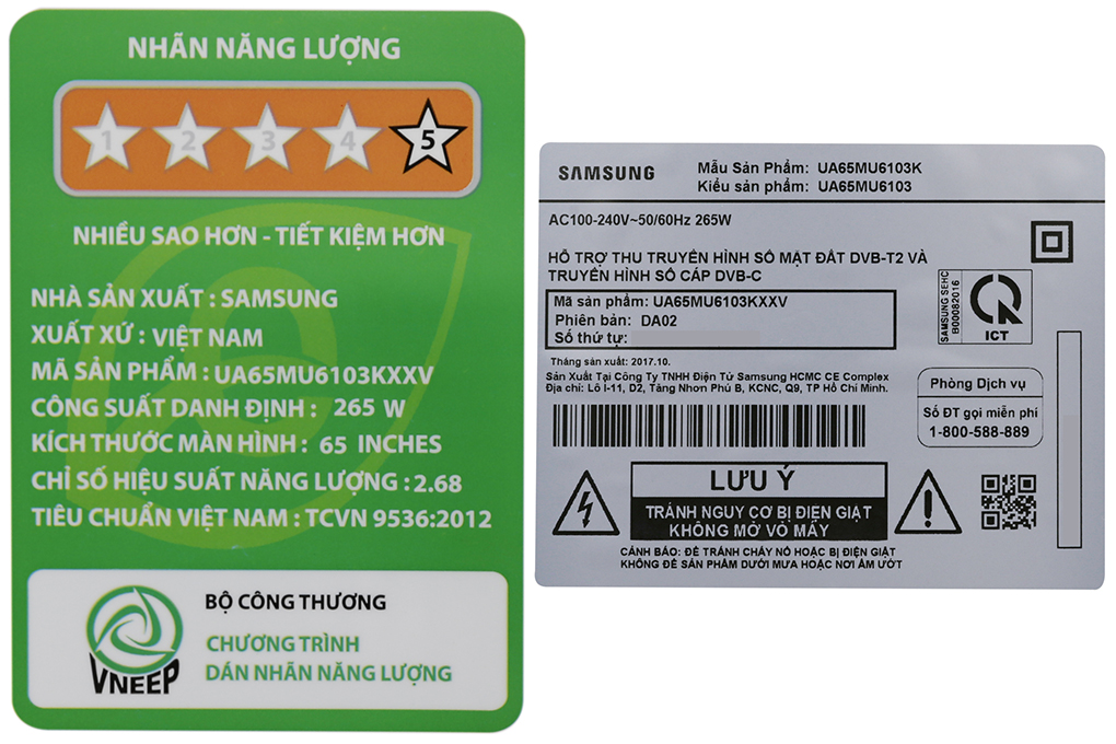 Smart Tivi Samsung 4K 65 inch UA65MU6103 Màu Đen