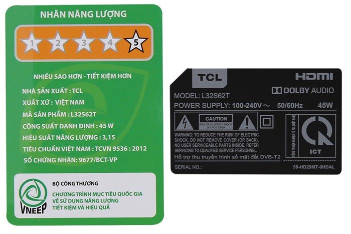 Smart Tivi TCL 32 inch L32S62T Màu Đen