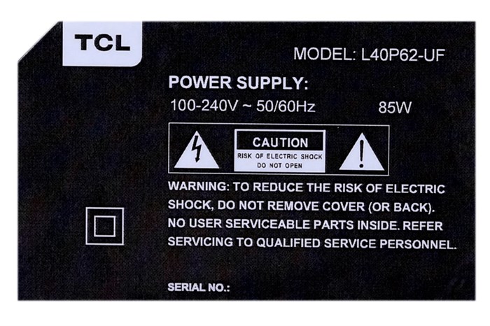 Smart Tivi TCL 4K 40 inch L40P62-UF Màu Đen