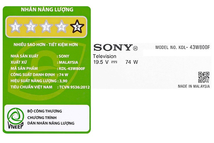 Android Tivi Sony 43 inch KDL-43W800F Màu Đen