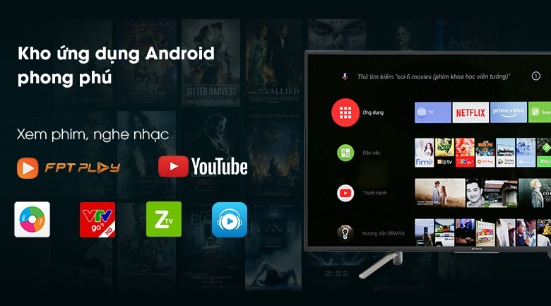Hệ điều hành Android 8.0 trên Android Tivi Sony 43 inch KDL-43W800F Hệ điều hành Android 8.0 trên Android Tivi Sony 43 inch KDL-43W800F