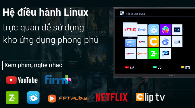 Smart Tivi Sony 32 inch KDL-32W610F - Hệ điều hành Linux đơn giản, dễ sử dụng