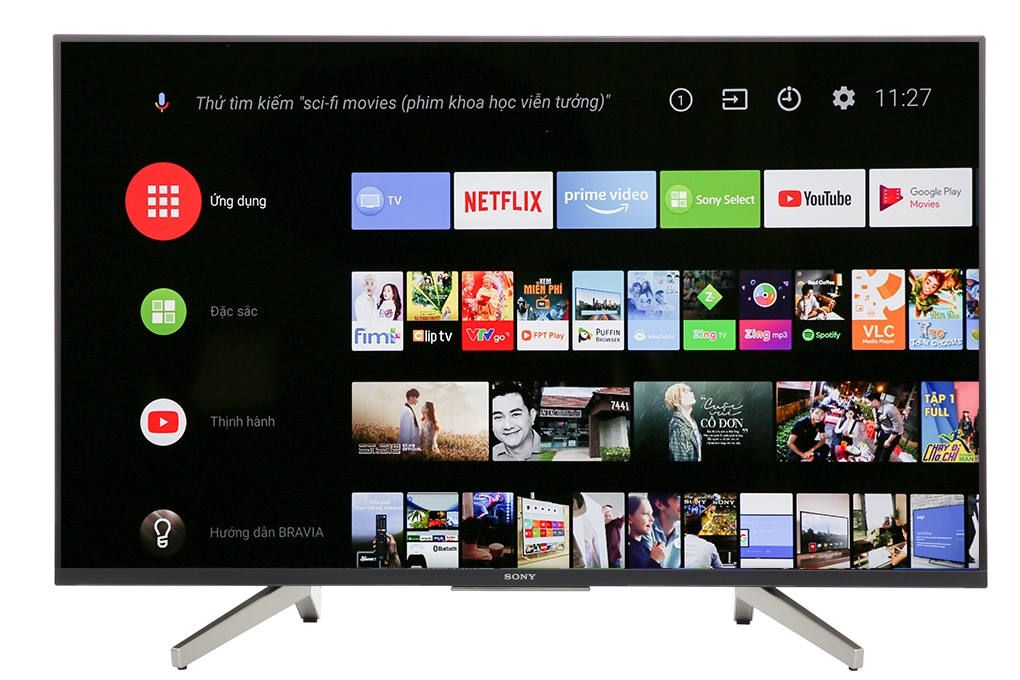 Android Tivi Sony 4K 43 inch KD-43X8500F Màu Đen