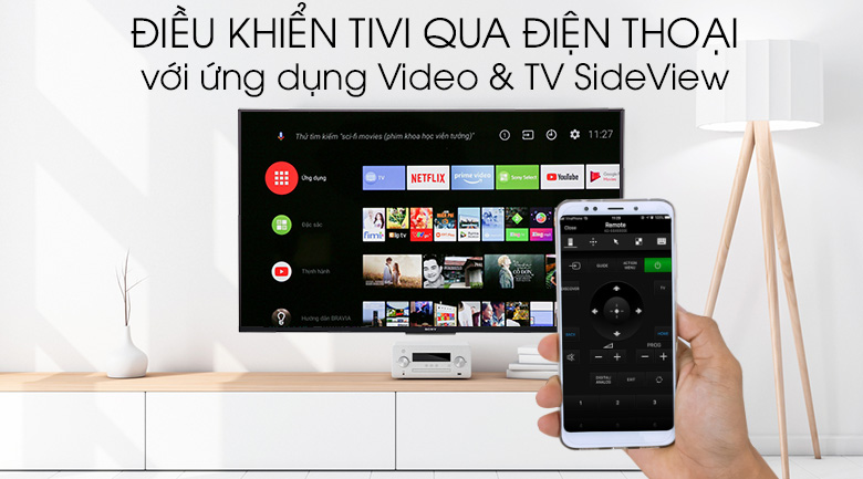 Android Tivi Sony 4K 49 inch KD-49X8500F - Điều khiển tivi bằng điện thoại bằng ứng dụng Video & TV SideView Android Tivi Sony 4K 49 inch KD-49X8500F - Điều khiển tivi bằng điện thoại bằng ứng dụng Video & TV SideView