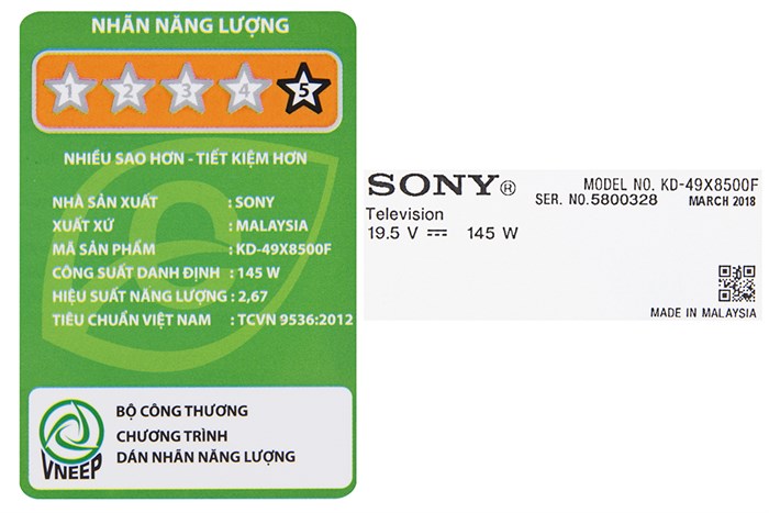 Android Tivi Sony 4K 49 inch KD-49X8500F/S Màu Bạc