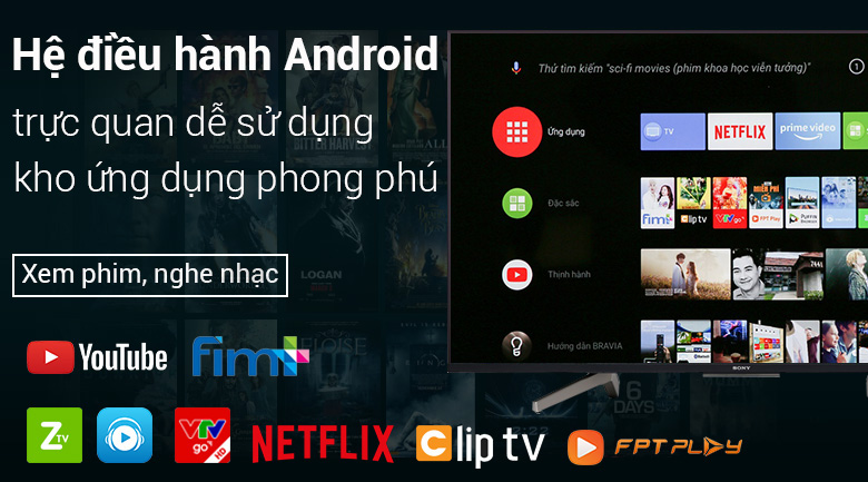  Android Tivi Sony 4K 55 inch KD-55X8500F - Remote thông minh, Google Assistant