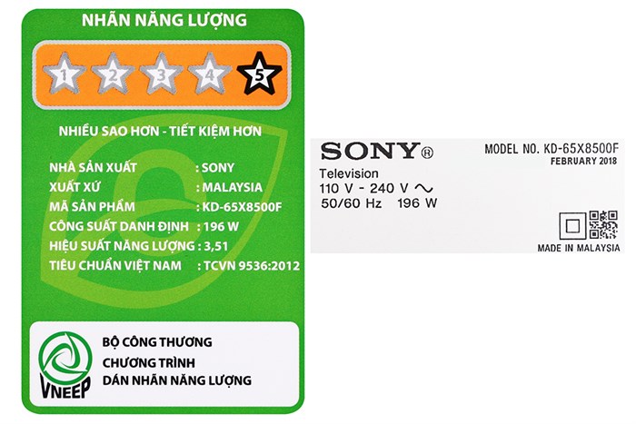 Android Tivi Sony 4K 65 inch KD-65X8500F Màu Đen