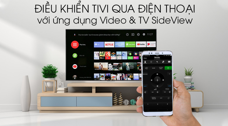 Android Tivi Sony 4K 75 inch KD-75X8500F - Ứng dụng Video & TV SideView