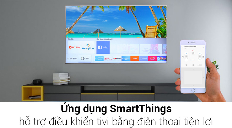 Điều khiển tivi bằng điện thoại trên Smart Tivi Samsung 4K 55 inch UA55NU7400