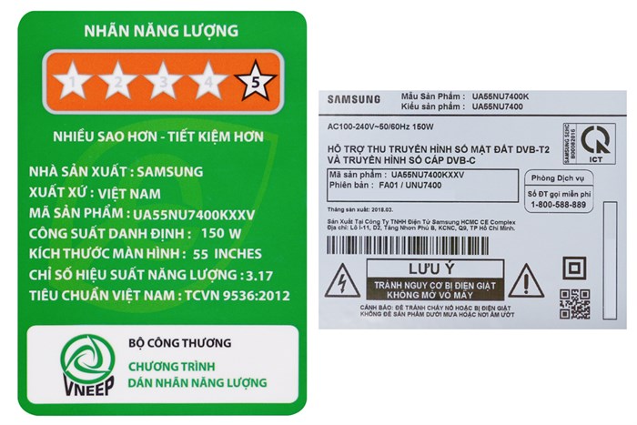 Smart Tivi Samsung 4K 55 inch UA55NU7400 Màu Đen