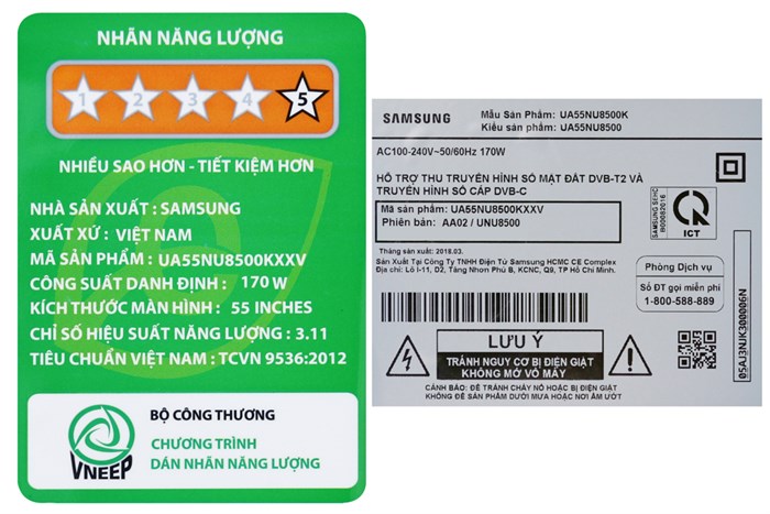 Smart Tivi Cong Samsung 4K 55 inch UA55NU8500 Màu Đen