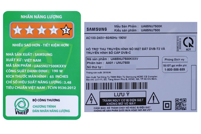 Smart Tivi Cong Samsung 4K 65 inch UA65NU7500 Màu Đen