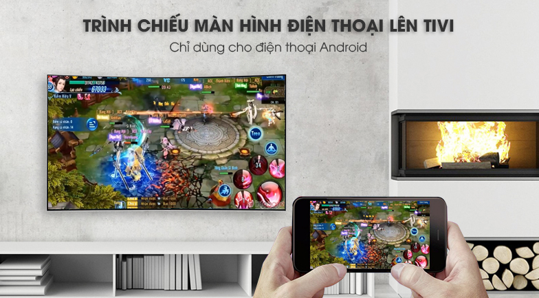 Chiếu màn hình điện thoại lên tivi Smart Tivi Cong Samsung 55 inch UA55NU7500