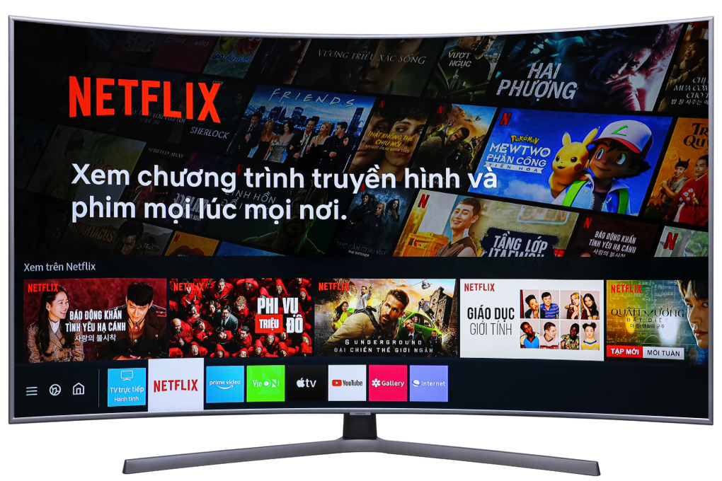 Smart Tivi Cong Samsung 4K 55 inch UA55NU7500 Màu Đen