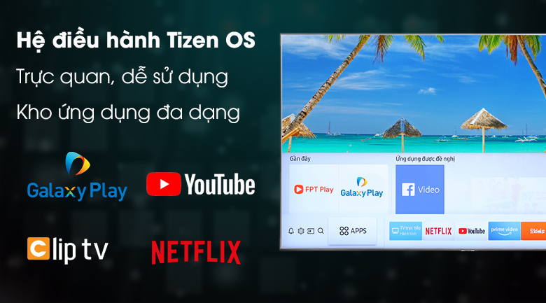 Hệ điều hành Tizen trên Smart Tivi Samsung 4K 43 inch UA43NU7400