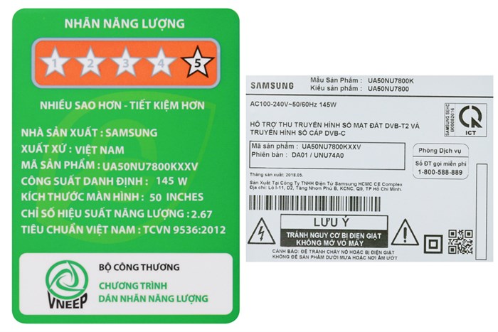 Smart Tivi Samsung 4K 50 inch UA50NU7800 Màu Đen