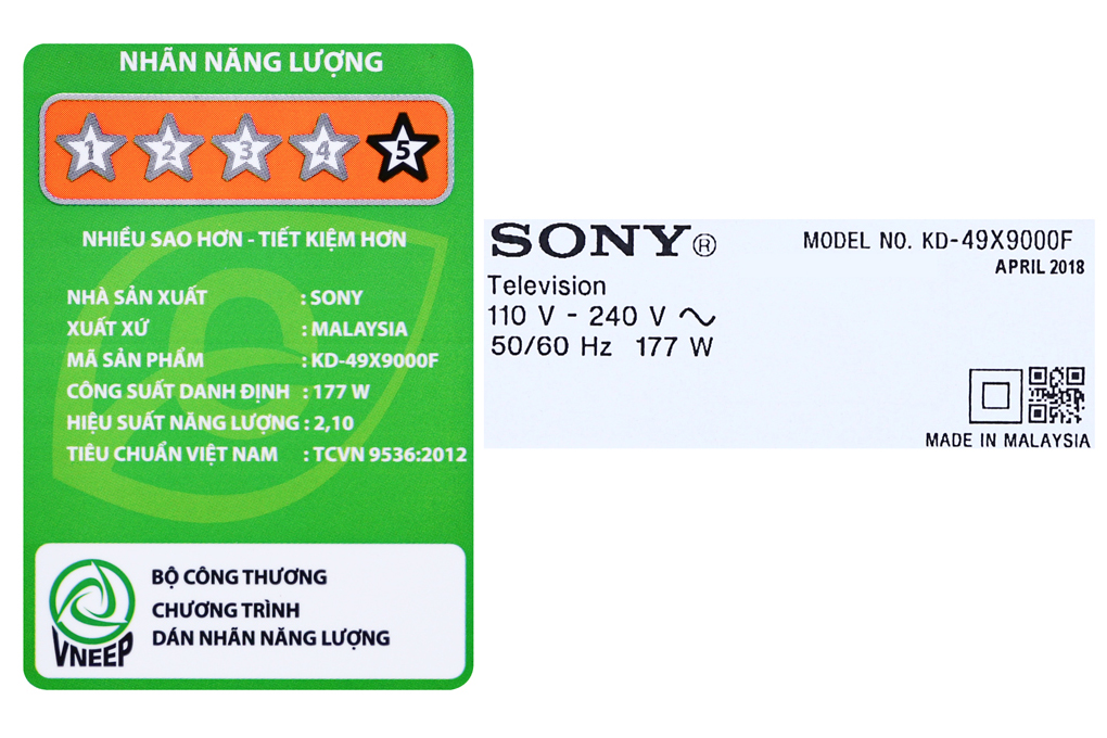 Android Tivi Sony 4K 49 inch KD-49X9000F Màu Đen