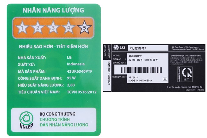 Smart Tivi LG 4K 43 inch 43UK6340PTF Màu Đen