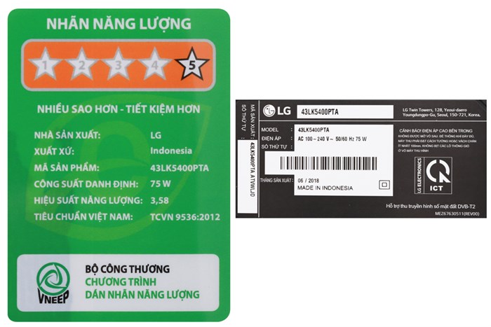 Smart Tivi LG 43 inch 43LK5400PTA Màu Đen