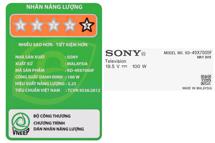 Smart Tivi Sony 4K 49 inch KD-49X7000F Màu Đen