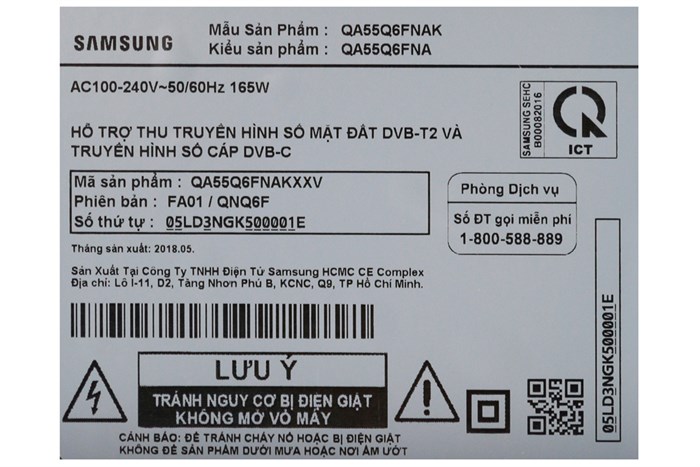 Smart Tivi QLED Samsung 4K 55 inch QA55Q6FN Màu Đen