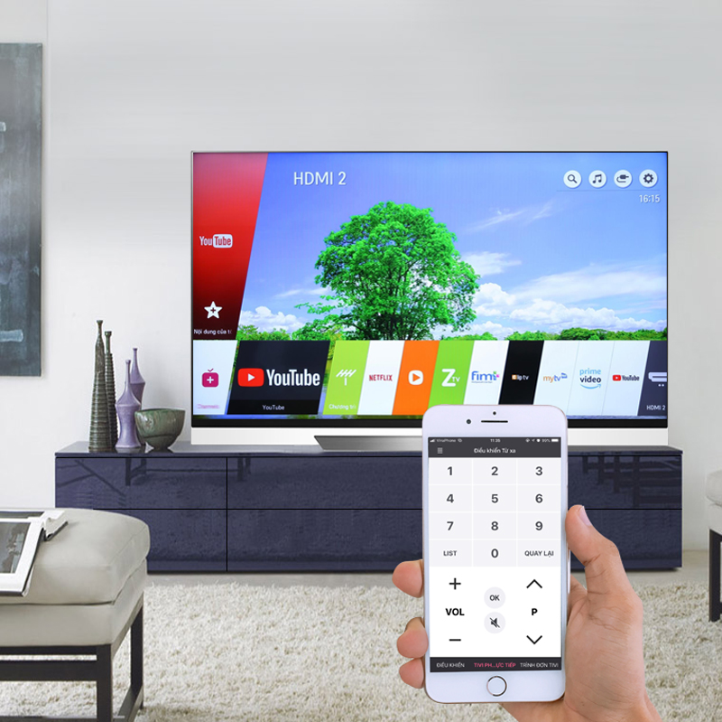 Điều khiển tivi bằng điện thoại thông qua ứng dụng LG TV Plus