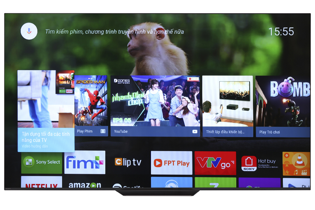 Android Tivi OLED Sony 4K 65 inch KD-65A8F Màu Đen