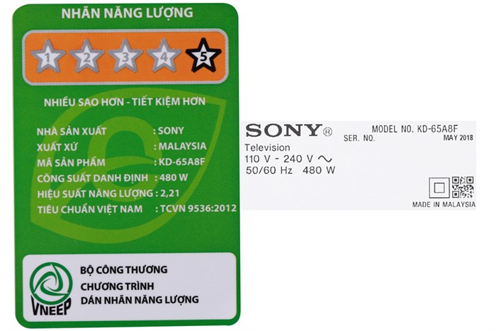 Android Tivi OLED Sony 4K 65 inch KD-65A8F Màu Đen