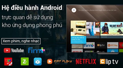 Hệ điều hành Android trên Android Tivi OLED Sony 4K 65 inch KD-65A8F