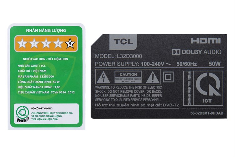 Tivi TCL 32 inch L32D3000 Màu Đen