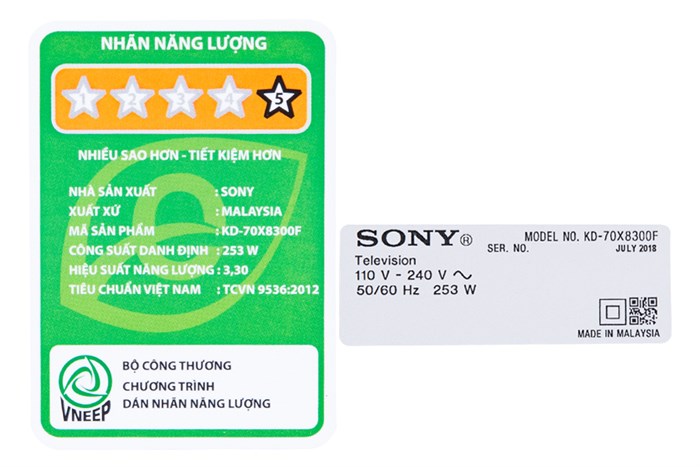 Android Tivi Sony 4K 70 inch KD-70X8300F Màu Đen