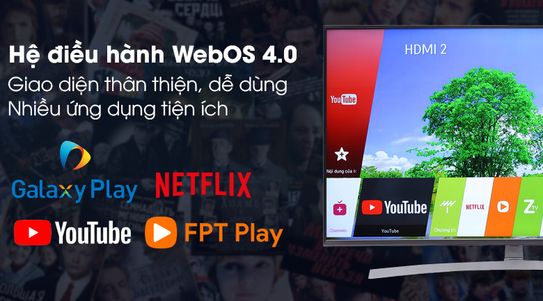 Hệ điều hành WebOS 4.0 trên Smart Tivi LG 4K 49 inch 49SK8000PTA