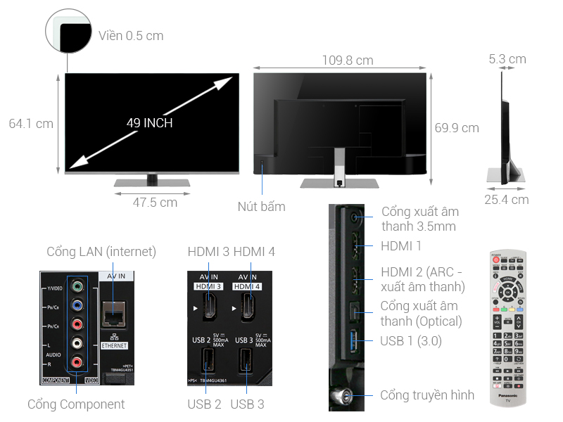 Smart Tivi Panasonic 4K 49 inch TH-49FX800V