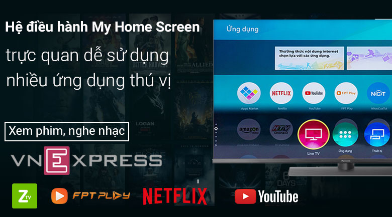 Hệ điều hành My Home Screen trên Smart Tivi Panasonic 4K 49 inch TH-49FX800V