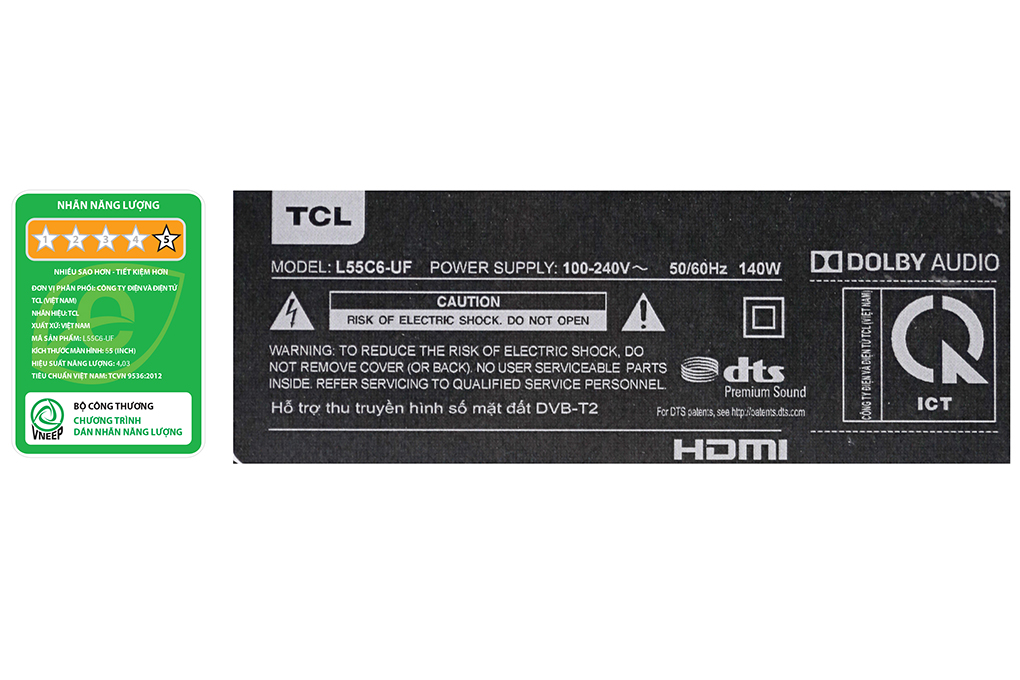 Android Tivi TCL 4K 55 inch L55C6-UF Màu Đen