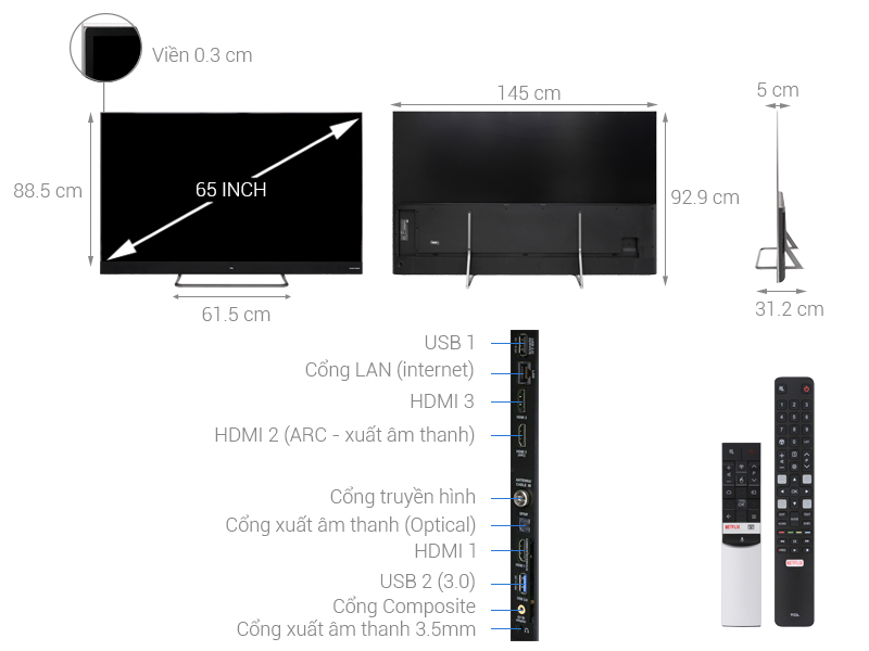 Android Tivi QLED TCL 65 inch L65X4