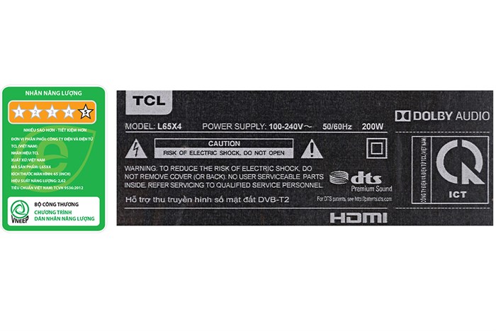 Android Tivi QLED TCL 65 inch L65X4 Màu Đen