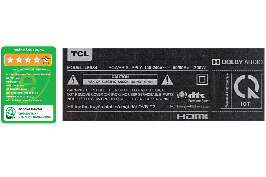 Android Tivi QLED TCL 65 inch L65X4 Màu Đen