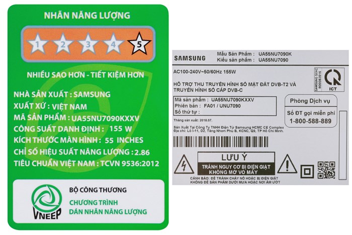 Smart Tivi Samsung 4K 55 inch UA55NU7090 Màu Đen