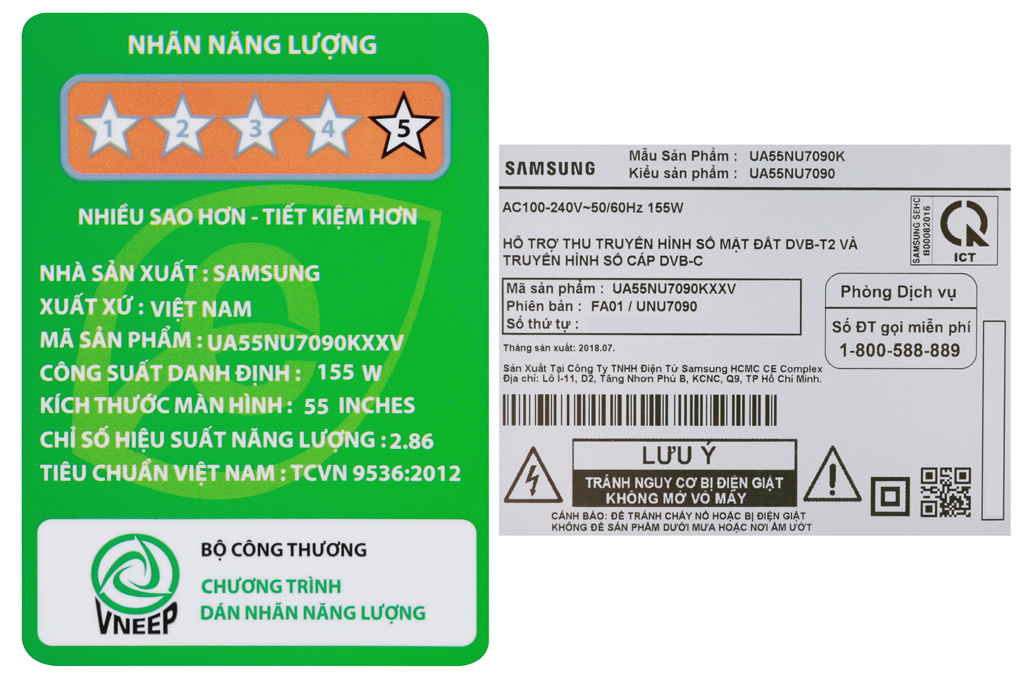 Smart Tivi Samsung 4K 55 inch UA55NU7090 Màu Đen