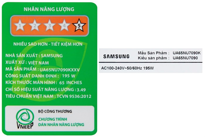 Smart Tivi Samsung 4K 65 inch UA65NU7090 Màu Đen