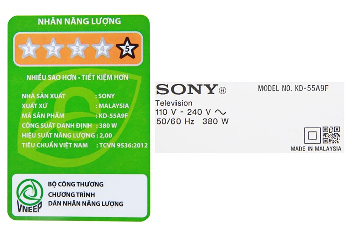 Android Tivi OLED Sony 4K 55 inch KD-55A9F Màu Đen